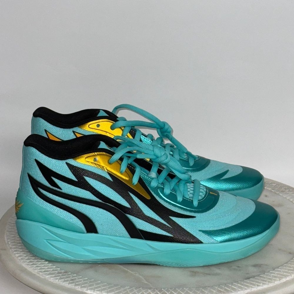 Puma La Melo Ball MB.02 Basketball Shoes Teal Sneakers New Men's Size 12 - Picture 2 of 6